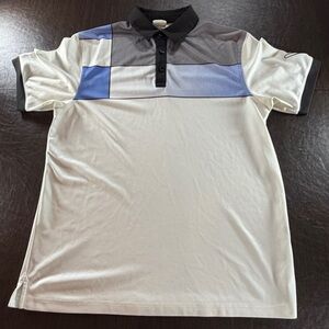 Callaway Opti Dri Men's White and Blue Polo Shirt Sz M